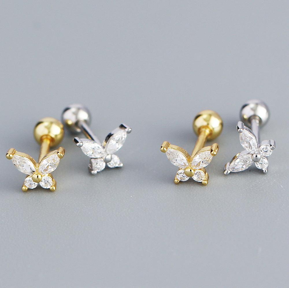 Trendolla Butterfly Ball Back Earrings Nap Earrings - Trendolla Jewelry